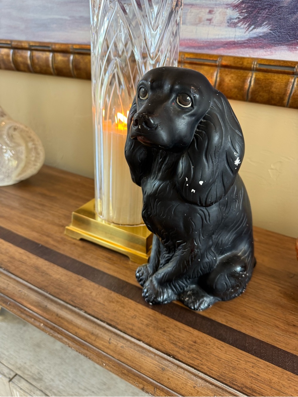 10” tall Black vintage Stafford Decorative Dog Figurine - Classic Pet Decor